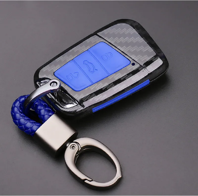 Чехол для автомобильного ключа из углеродного волокна Volkswagen VW Golf 7 MK7 Tiguan Touran 2017