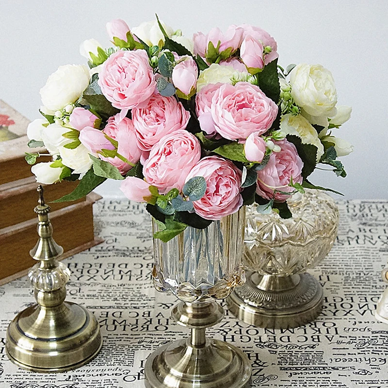 Искусственный цветок пиона для свадебного украшения шелковые цветы роза