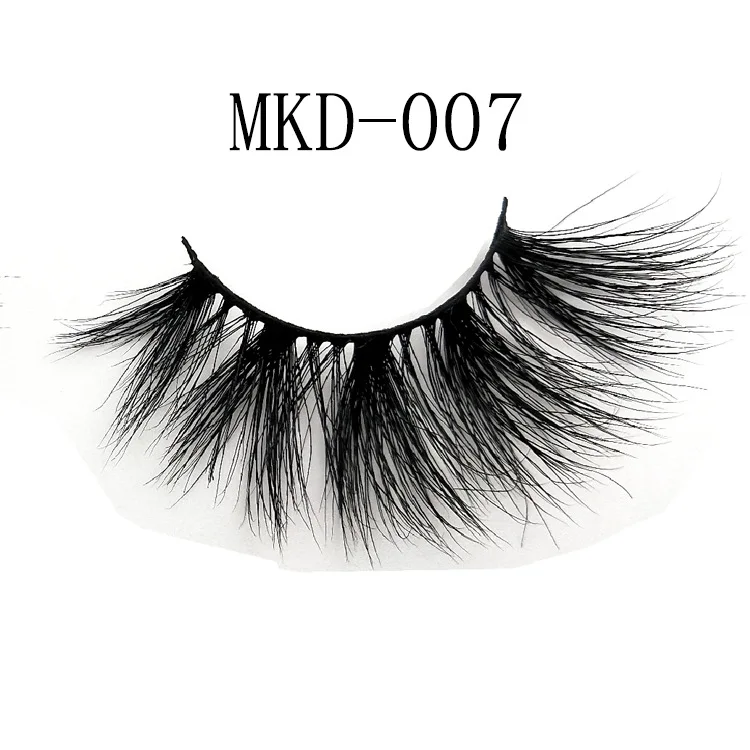 

25mm False Eyelashes 100% Mink Hair Crisscross Thick Natural 3d Eyelashes Handmade Mink Lashes Makeup Fake Eyelashes MKD-001