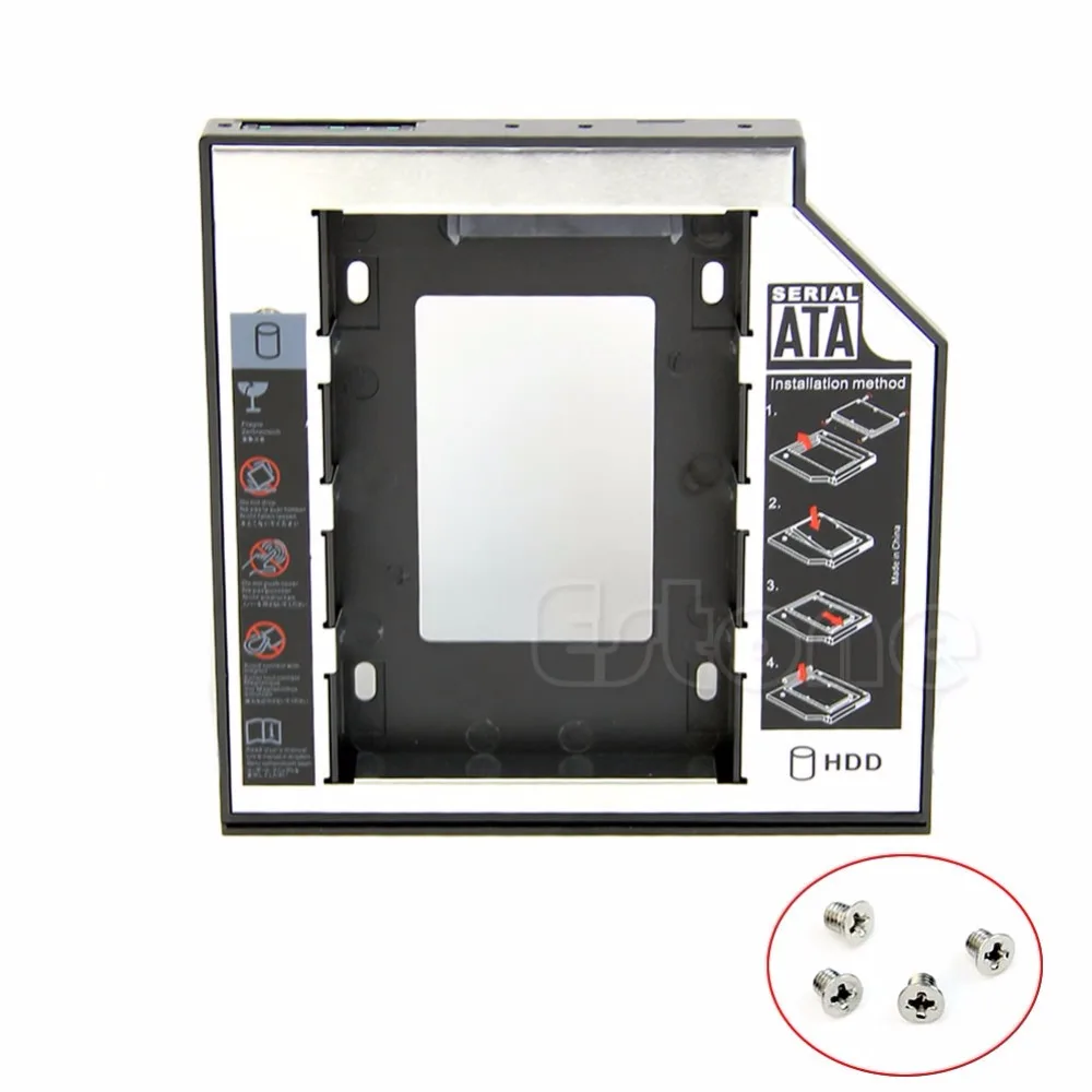 

Универсальный 12,7 мм SATA 2-й SSD HDD жесткий диск Caddy для DVD-ROM CD Optical Bay Feb6