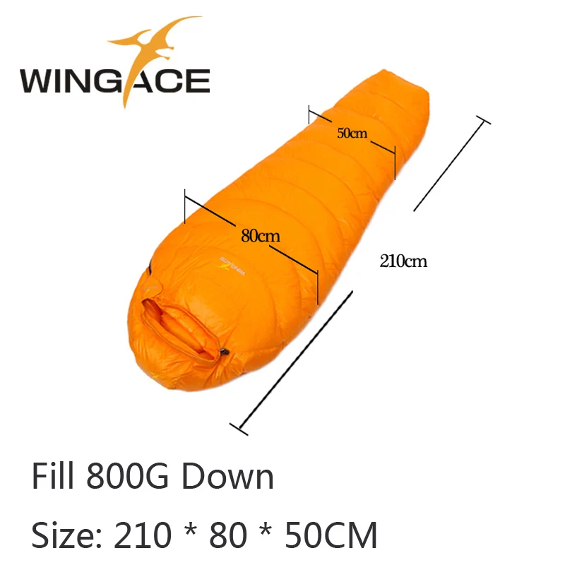 210cm Orange WINGACE заполнить 400 г 600 800 г утка вниз мумия спальный мешок Сверхлегкий Сращивание Открытый Отдых Туризм Пеший Туризм спальные мешки - Цвет: 210cm Orange