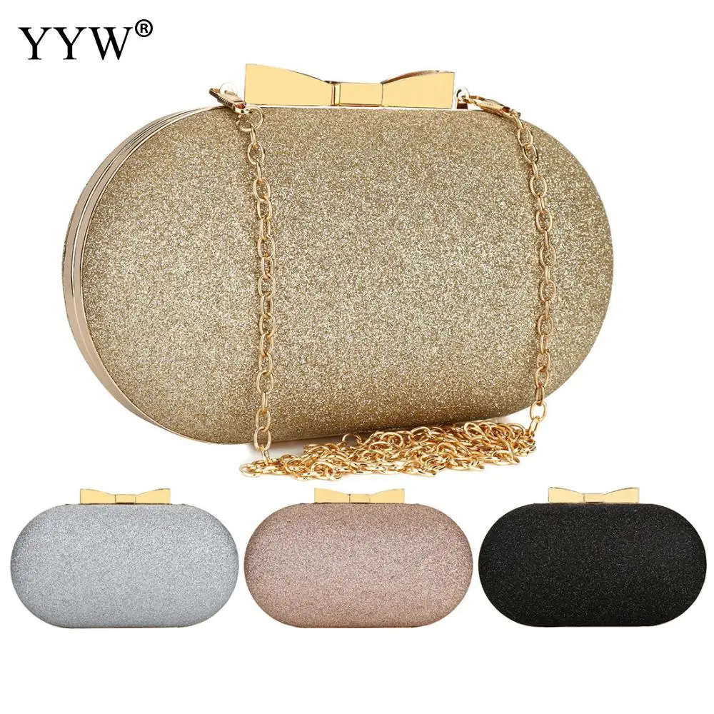 

New Women'S Luxury Evening Bag Shiny Glitter Day Clutches Ladies Party Banquet Evening Clutch Bridal Wedding Purse With Chain