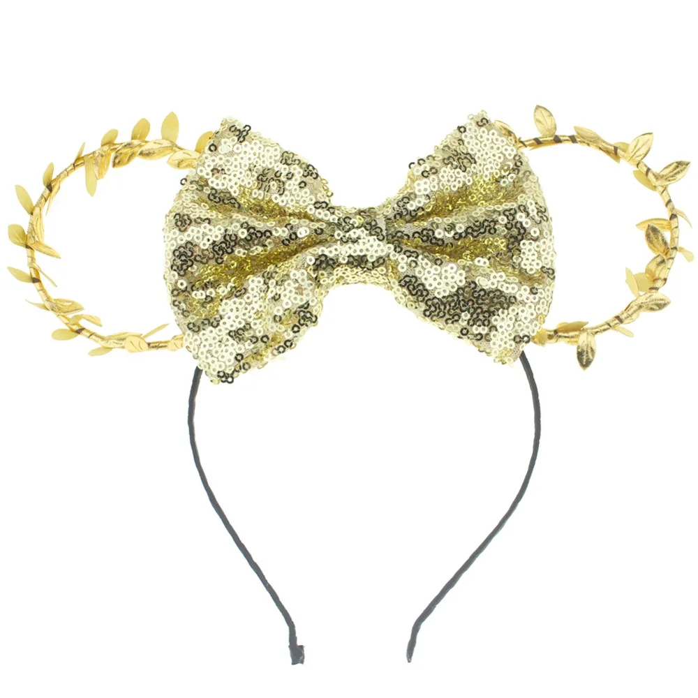 Повязка на голову с ушками мыши для девочек Рождественский день рождения блестки