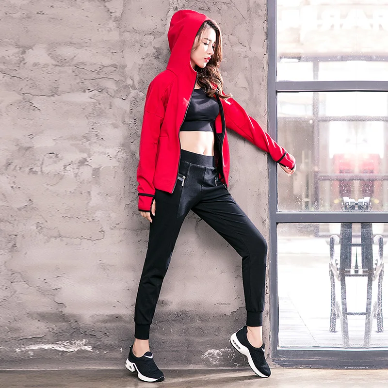 Женские спортивные костюмы Толстовка и штаны комплект из 2 предметов женские для спортзала фитнеса беговые