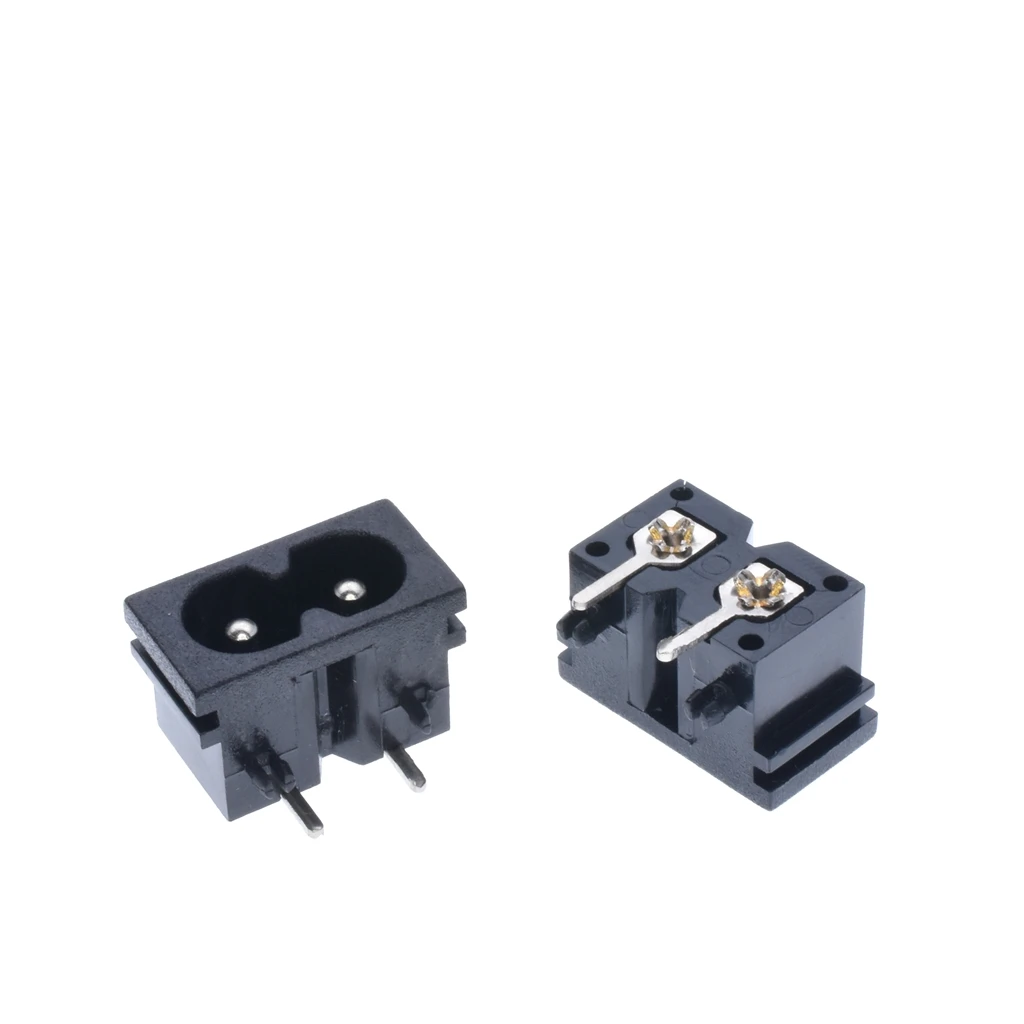 

AC 250V 2.5A IEC320 C7 Socket Soldering 2Pins Screw SMT Power Connector IEC320 90degree