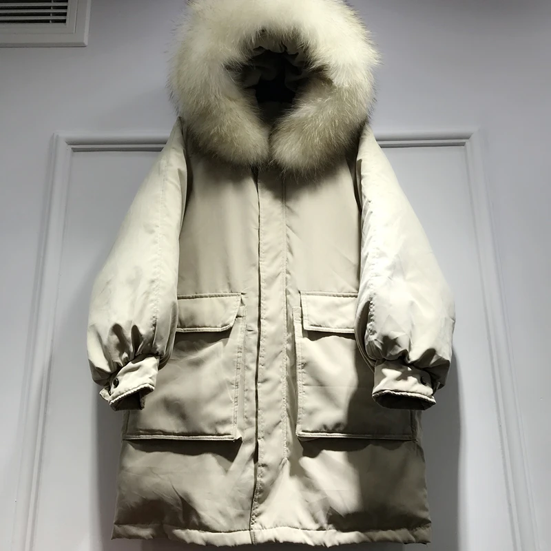 beige Парка, женские зимние пальто, длинные хлопковые повседневные меховые куртки с капюшоном, женские теплые зимние парки, Женское пальто, Женское пальто - Цвет: beige