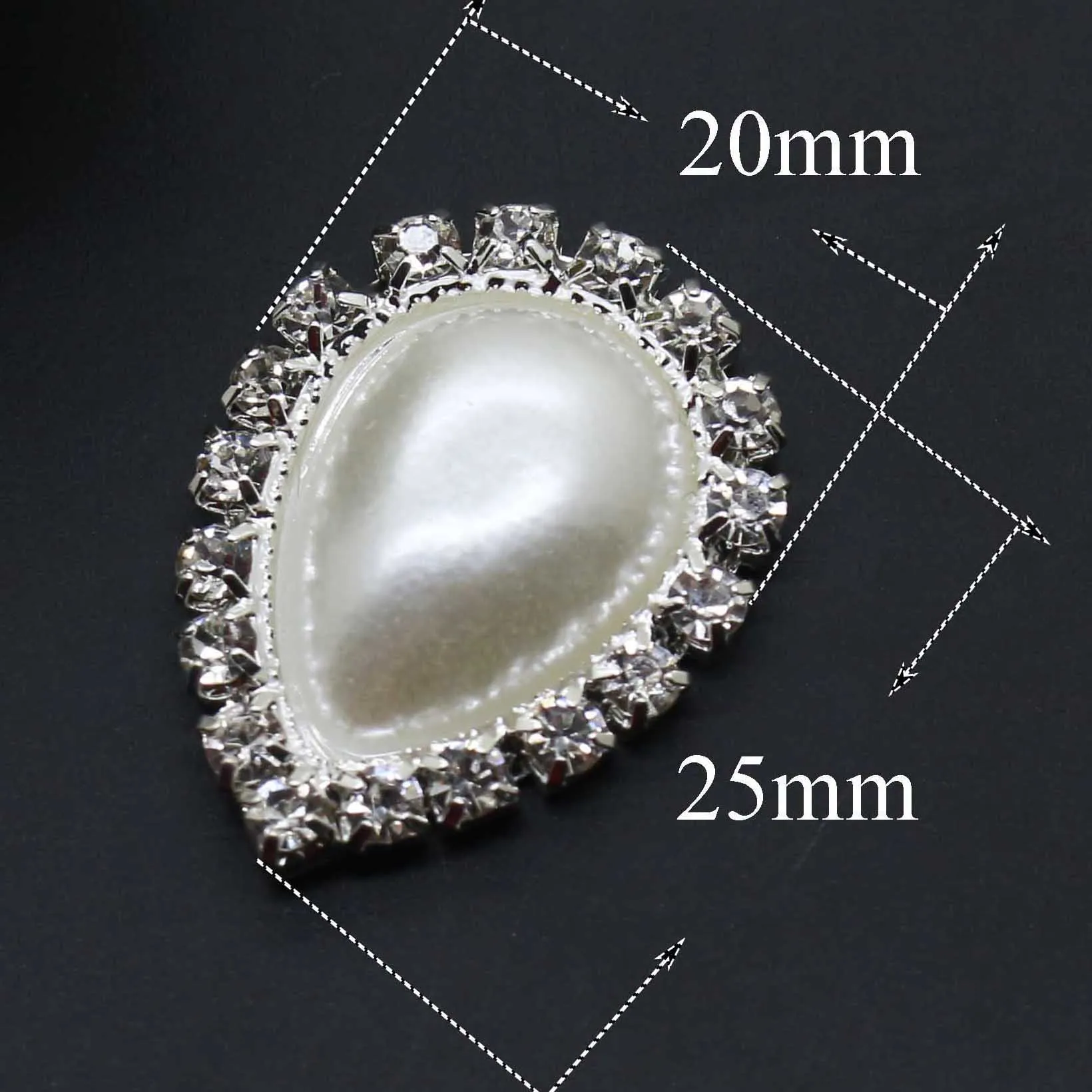 No.11 20mmX25mm 10 шт., белый жемчуг, стразы, пуговицы, металлическое украшение для свадебных приглашений, кнопка, брелок для волос, цветок, центр скрапбукинга - Цвет: No.11 20mmX25mm