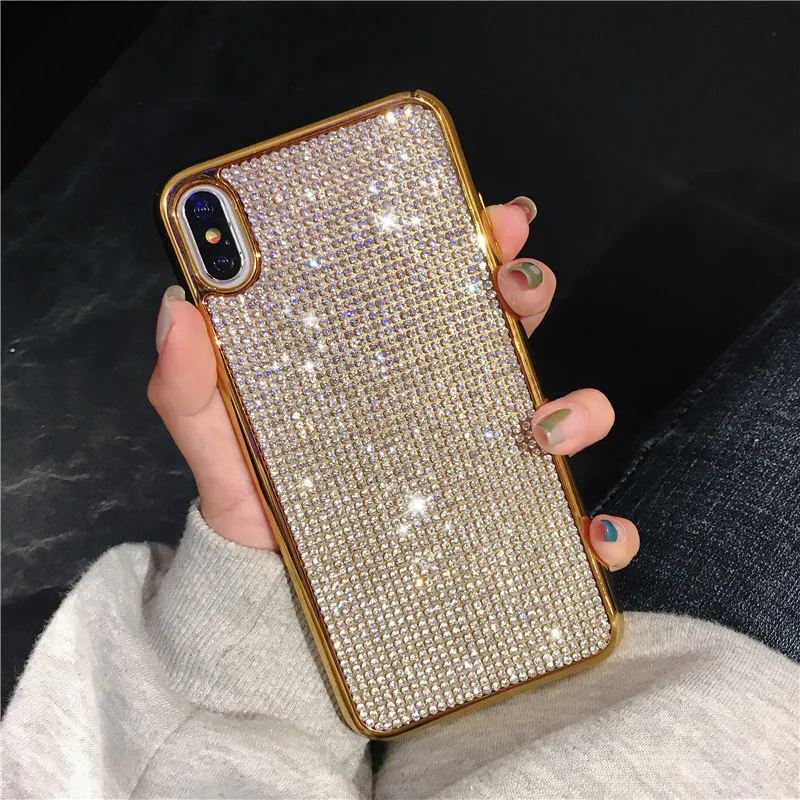 Роскошный чехол со стразами для iPhone XS Max X XR 6 S 7 8 Plus 6Plus 7Plus задняя крышка сотового