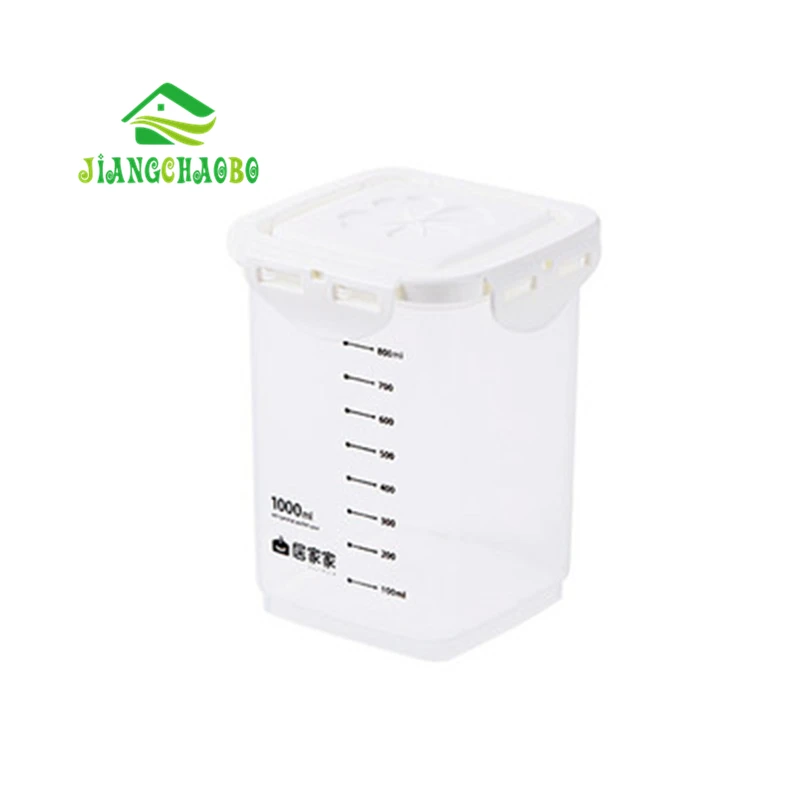 1000ml JiangChaoBo масштабированные зерно Герметичные банки кухонная емкость для хранения пищи пластиковые сухофрукты банки для хранения закусок резервуар для хранения - Цвет: 1000ml