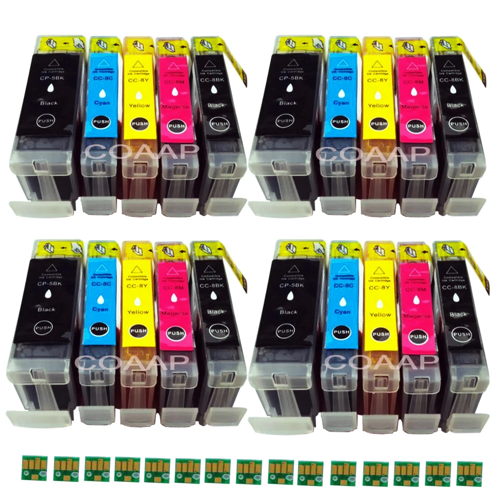20 совместимых картриджей PGI 5 CLI 8 для CANON Pixma IP3300 IP3500 IP4200 IP5200R IP4300 IP4500 MP970|ink cartridge|ink