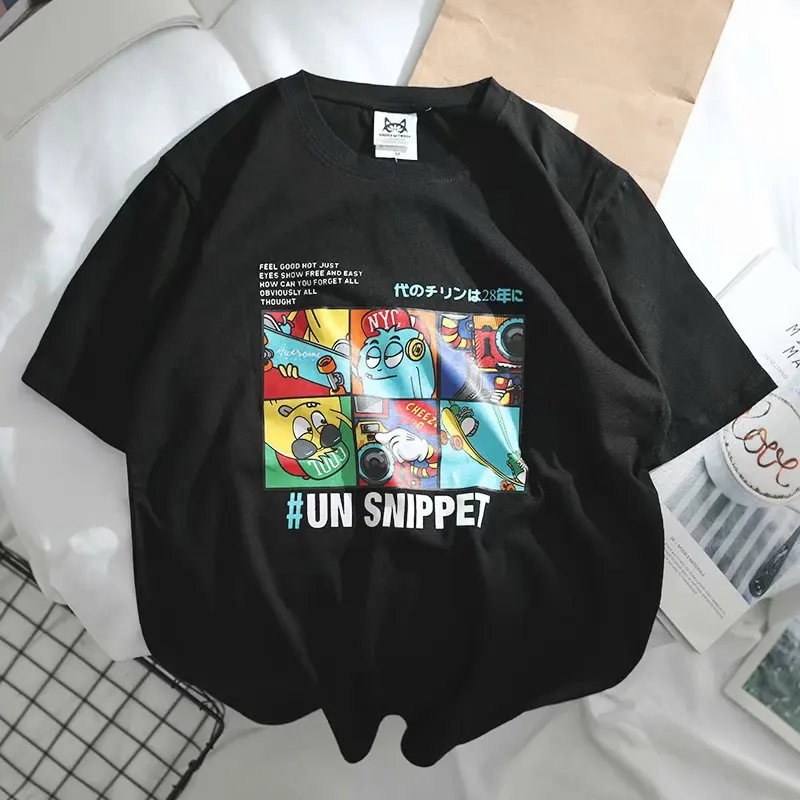 Мужская футболка с принтом модная крутая круглым вырезом и коротким рукавом