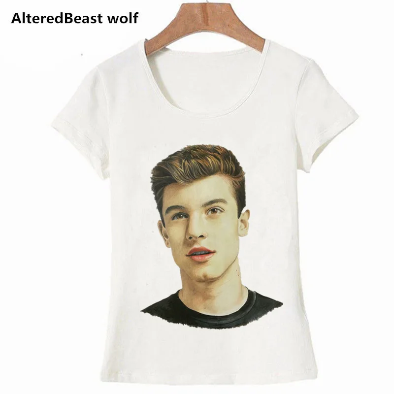 as picture Летняя футболка Для женщин Шон Мендес рубашка плюс Размеры Camisetas Mujer Poleras De Mujer белая футболка женская футболка - Цвет: as picture