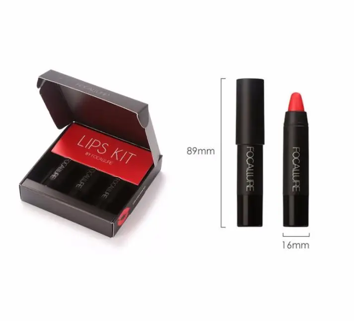 Водостойкая красная ручка для рта высокого качества три цвета нюдовый губной