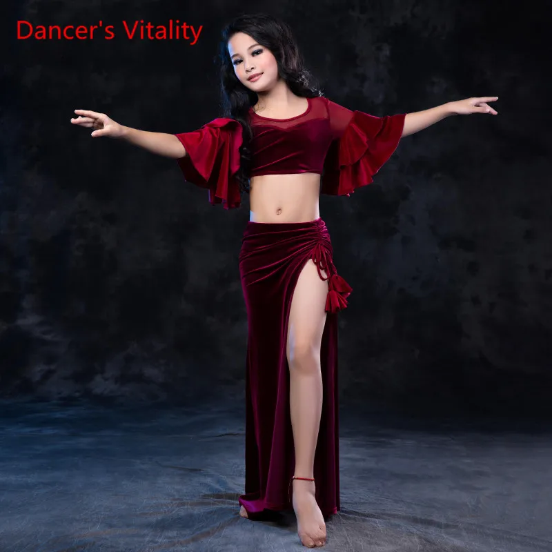 

Танцевальный Костюм r's Vitality 2017, костюм для танца живота, открывающаяся Асимметричная юбка с рукавами летучая мышь, костюм для танца живота