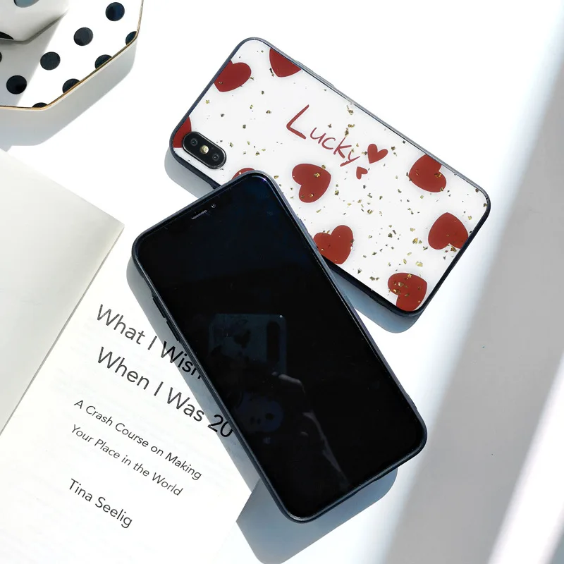 Lucky Gold фольга Bling винно-красный волнистый чехол для iPhone X XS Max XR мягкий TPU 7 8 6 6s Plus