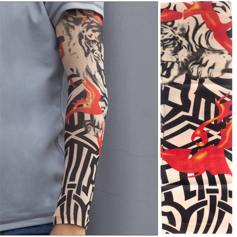 Arm Sleeves Sports Breathable Tattoo cover Cycling elastic protection Printed UV Protection Sun Protect Outdoor Warmers 1PCS |
