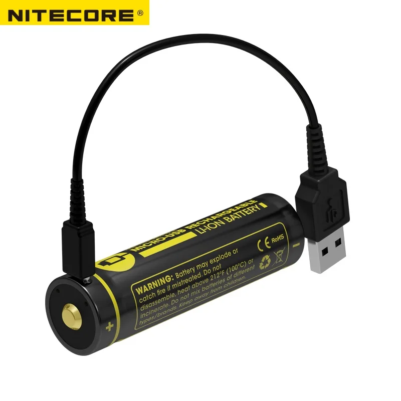 Nitecore NL1826R 2600 мАч 3 6 В Micro USB перезаряжаемый литий ионный аккумулятор 18650 с зарядным