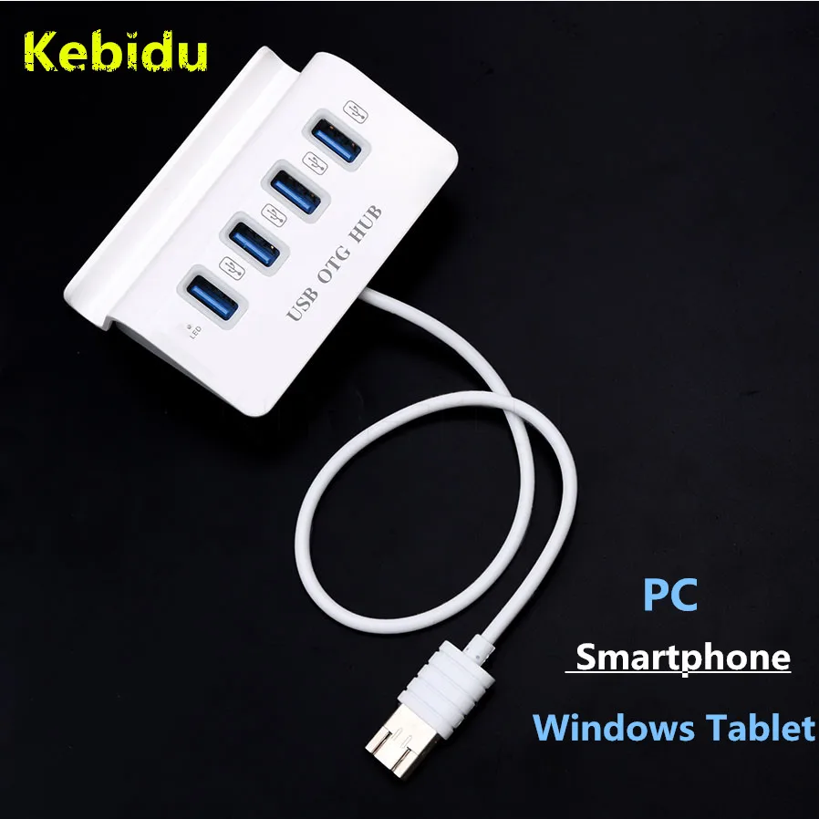 Многофункциональный 4 портовый usb разветвитель Kebidu 3. 0 Micro хаб высокоскоростной OTG