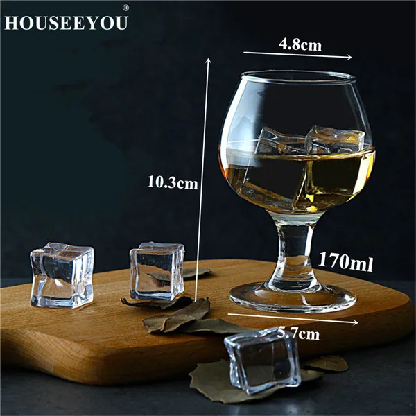 170ml 2pcs HOUSEEYOU, 2 шт./лот, коньяк, короткая чашка, кристалл, бокал для вина, для бара, для коктейля, короткий пивной бокал, es, для питья, виски, шнифтеры, сигары - Цвет: 170ml 2pcs