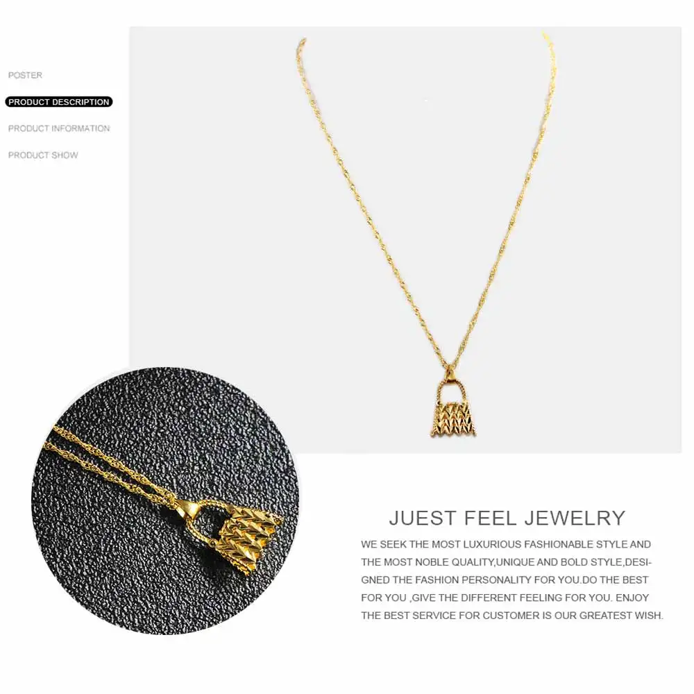 Женская подвеска и ожерелье JUST FEEL золотого цвета Подарочная бижутерия из