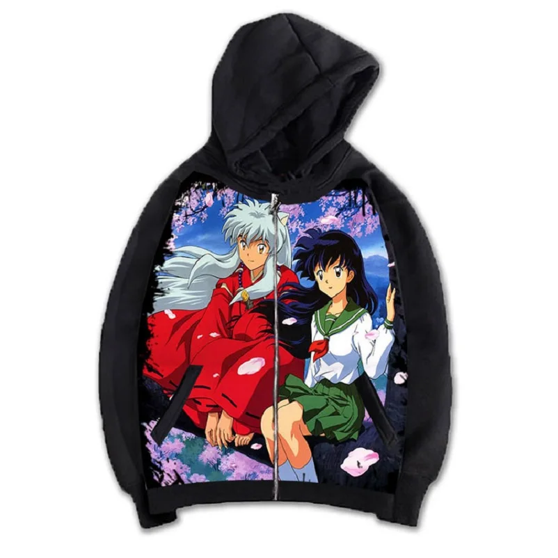 High-Q унисекс аниме Cos Inuyasha Higurashi Kagome Sesshoumaru толстовка на молнии с капюшоном