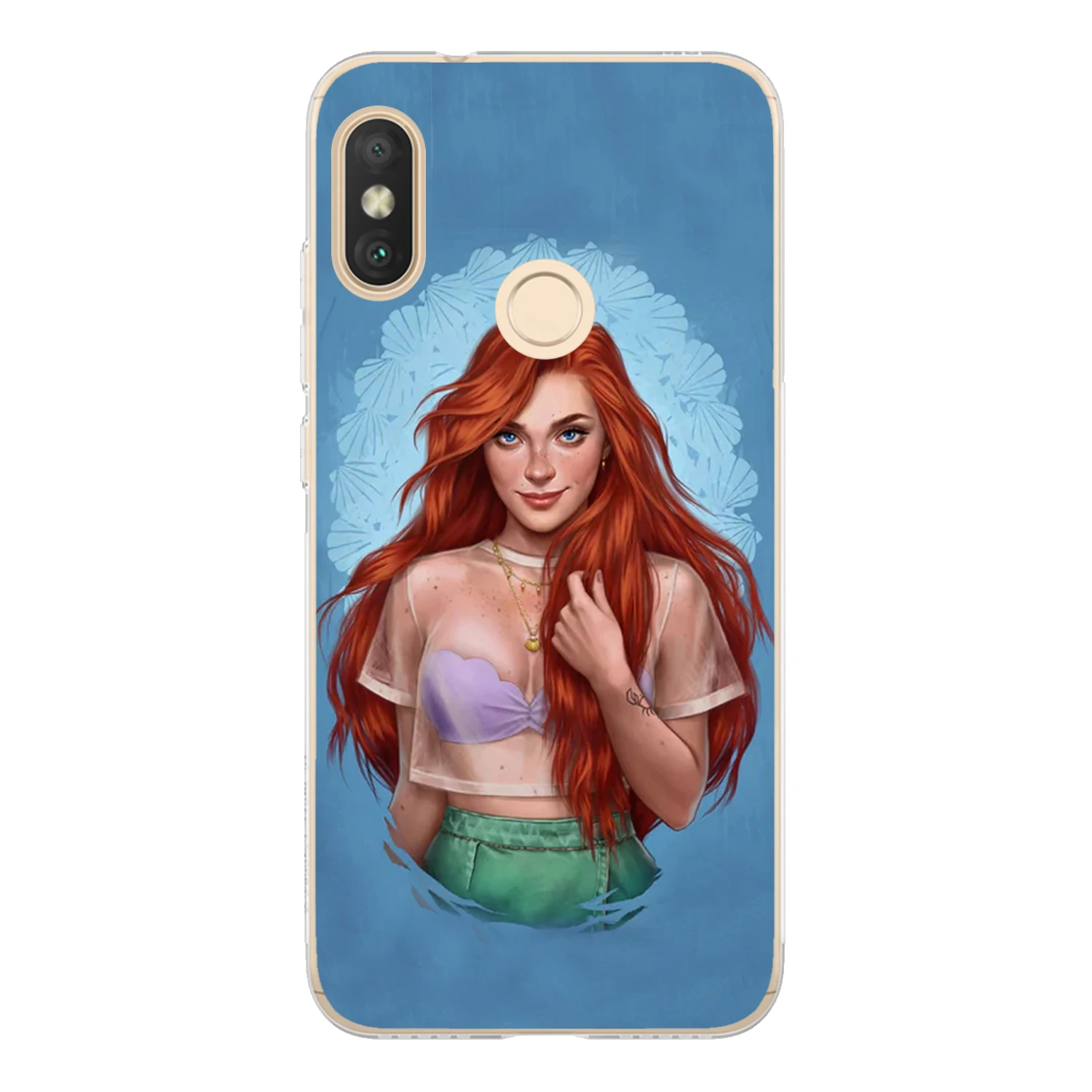 For Xiaomi Mi A2 Lite Case Cover 5.84&quot Soft TPU Silicone Cute Sexy Girl Rapunzel Mermaid Snow White Princess Painted Phone |