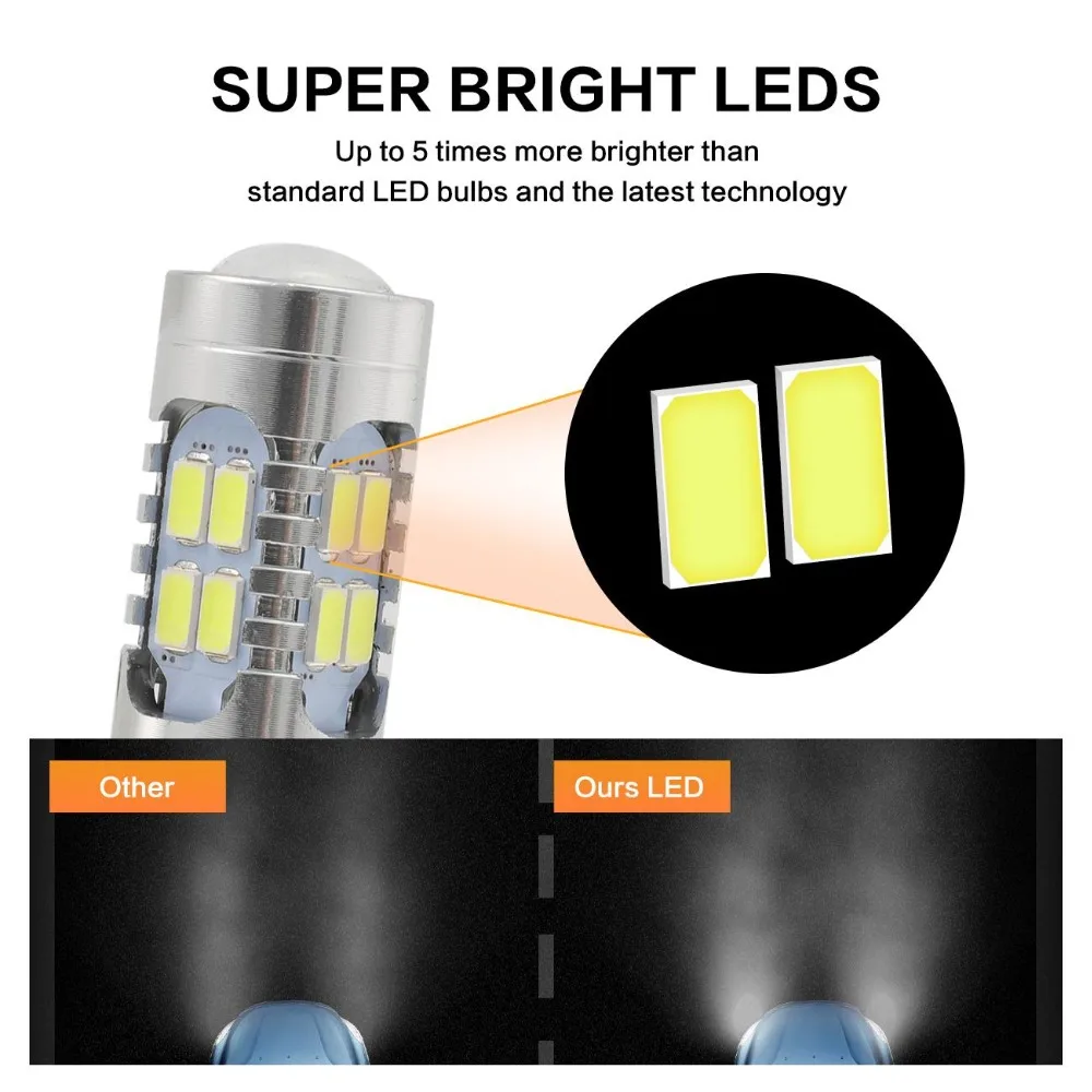 Oslamp 2 шт. 1157 BAY15D белая красная светодиодная лампа P21/5 Вт 21 5730 SMD лампы заднего хода
