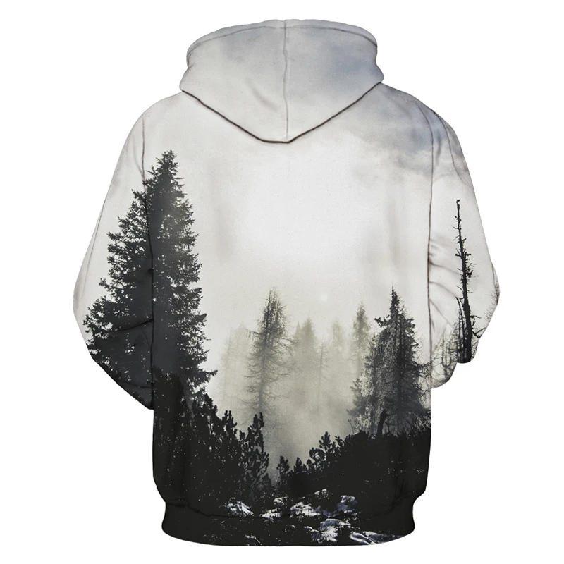 2017 Новая мода в стиле хип хоп пуловеры толстовка печати лес 3D толстовки Для