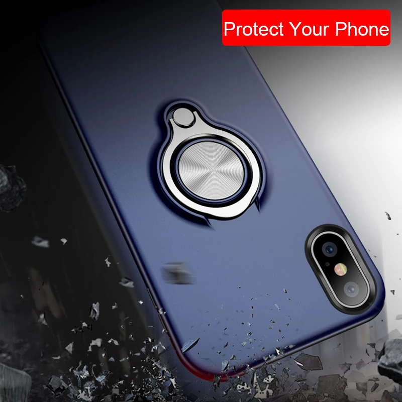 Роскошный модный чехол для iPhone X XR XS Max 6 7 8 Plus 5 SE с магнитным кольцом-держателем