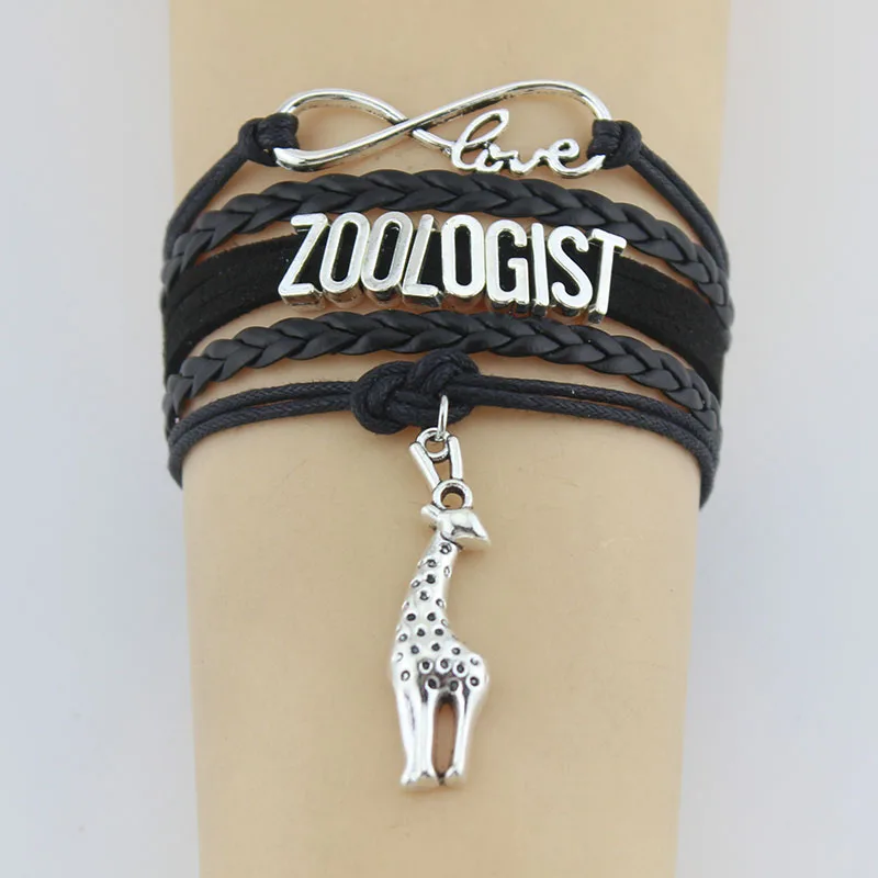 Бесконечность любовь зоолога браслеты Жираф Шарм ручной работы Веревка Кожа
