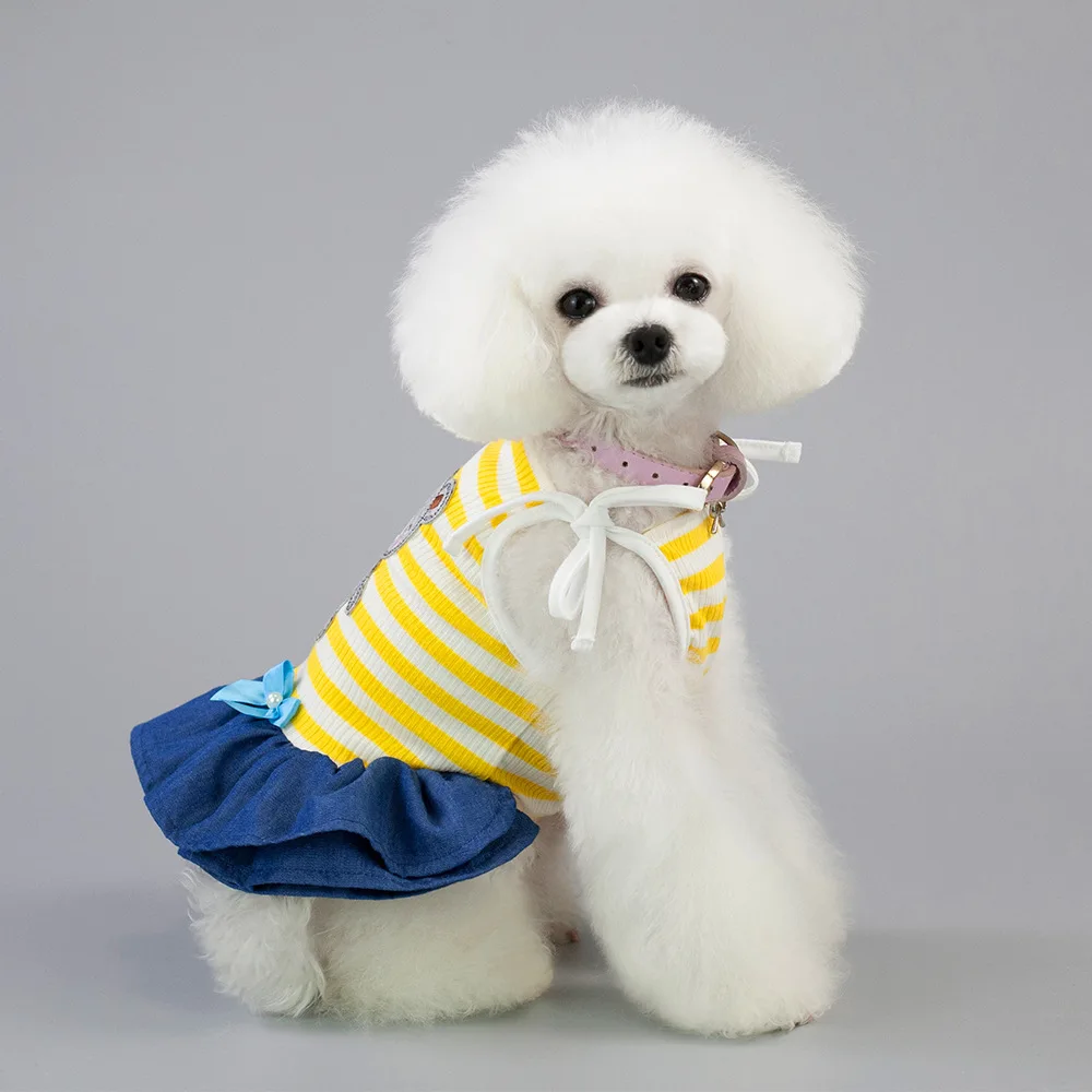 Летняя Одежда для питомцев платья маленькая собака платье |