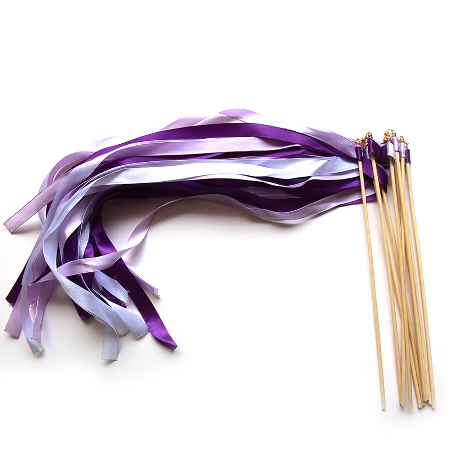 Magic Ribbon Stick Fairy Wand With Gold Bell Children 10pcs/lot Party Supplies Birthday Ornaments Twirling Wedding Streamers |