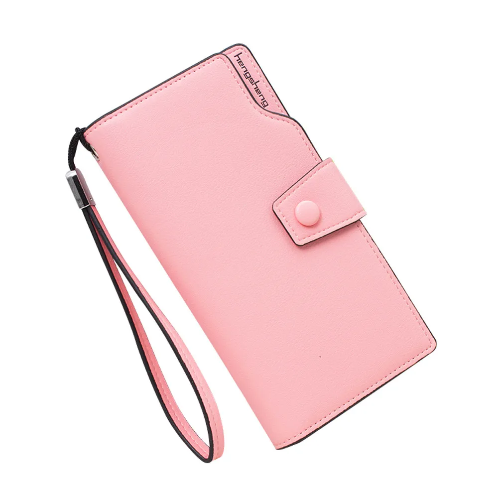 Женский кошелек MOLAVE длинный однотонный на застежке с отделением для карт и фото