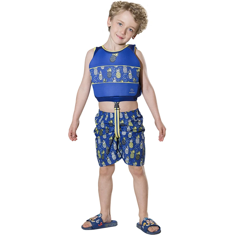 Erapinky детский жилет для плавания синий + шорты детей ясельного возраста плавучий