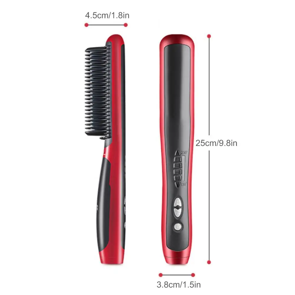 Professional Beard Hair Straightener Hairdressing Comb Straightening Brush Multifunctional Curler Man Electric Tool | Красота и