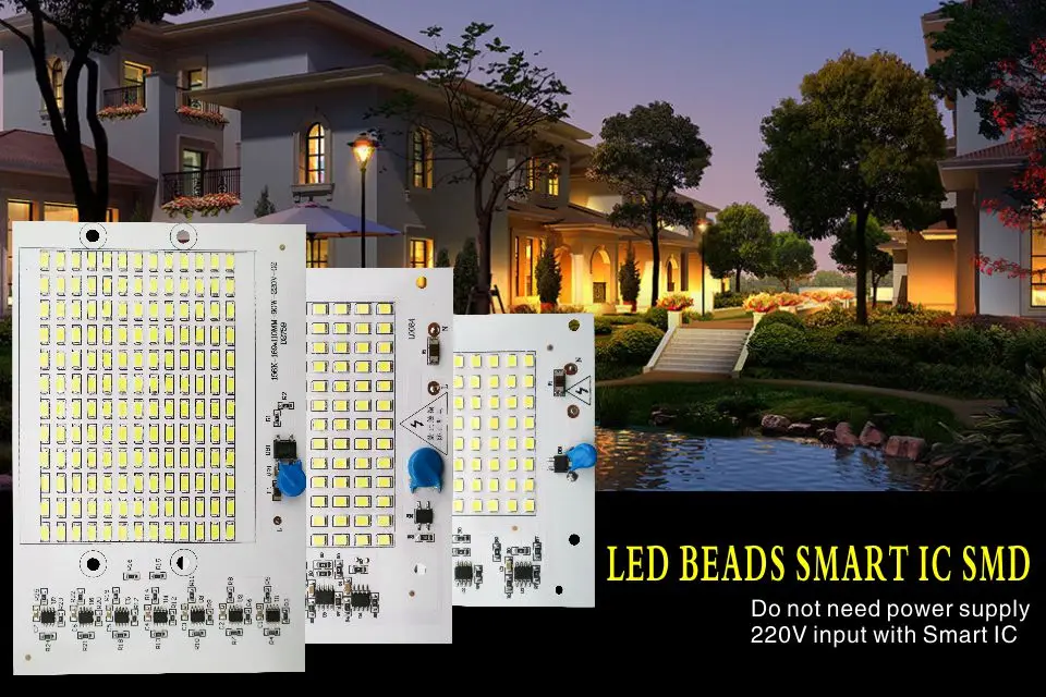 LAN MU 10 шт. светодиодный ламповый чип 220 В SMD лампочка 2835 5730 Smart IC светодиодный светильник на входе 10 Вт 20 Вт 30 Вт 50 Вт 90 Вт для наружного прожектора светильник