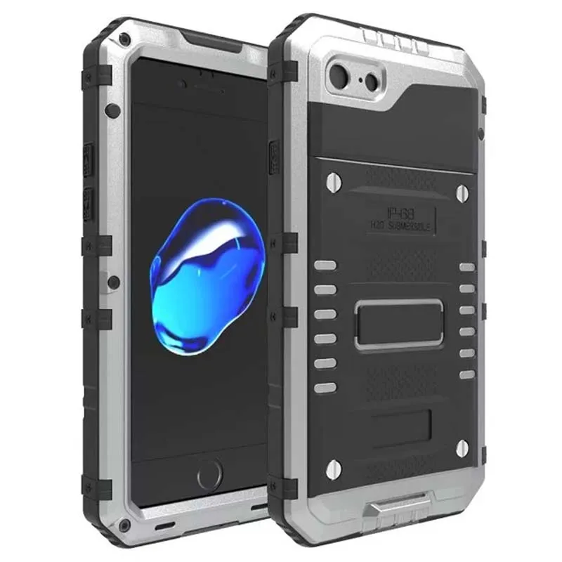 IP68 Водонепроницаемый Телефон Случаях для iPhone 7 Плюс Роскошные Металл Призма