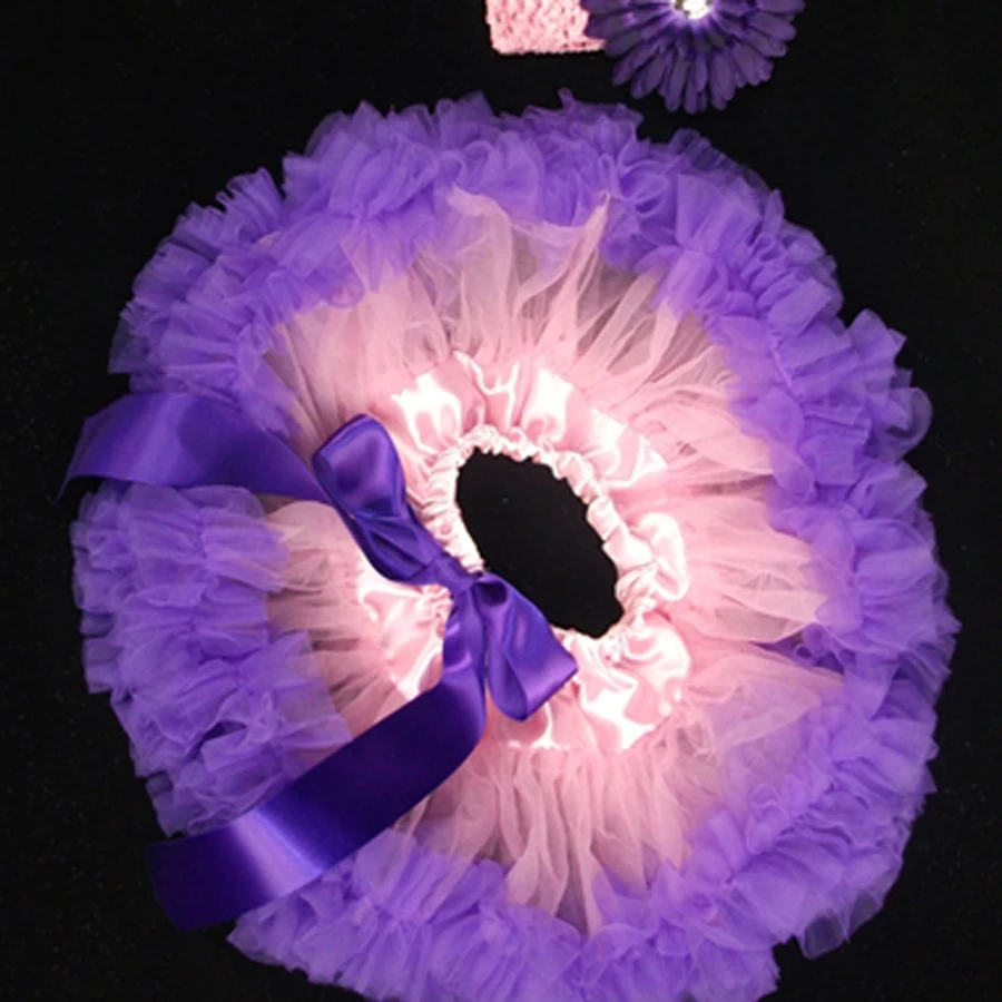 Детская пачка светло розовая фиолетовая детская юбка цветочный Комплект повязки