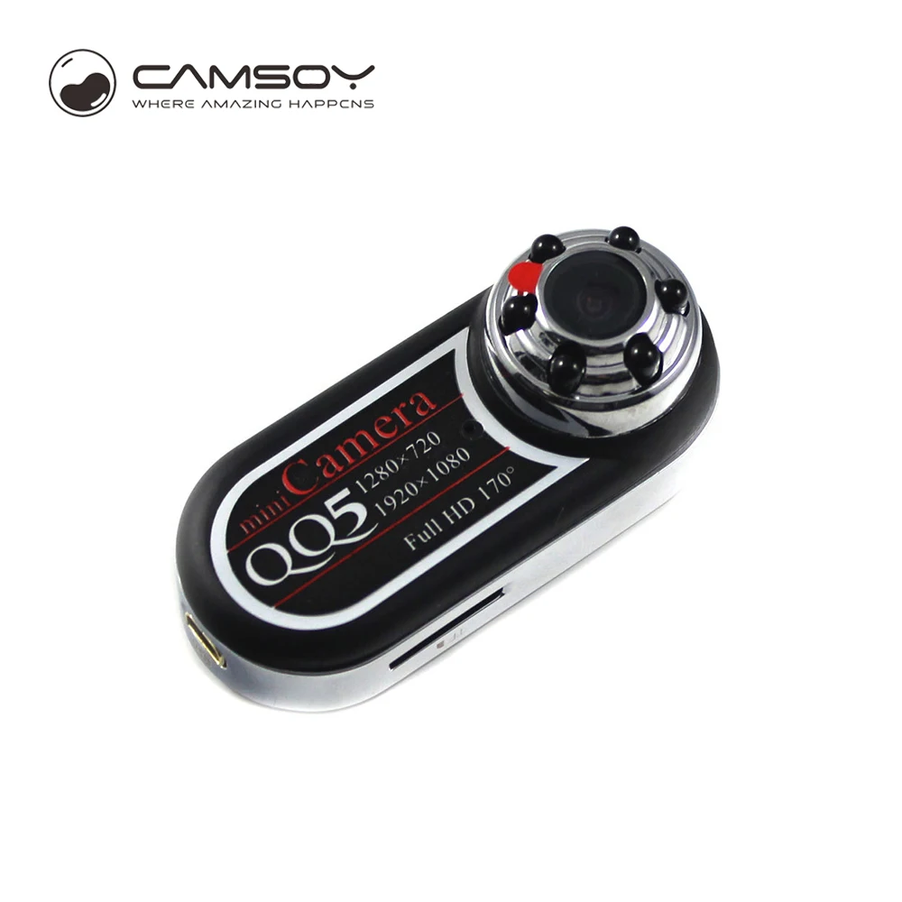 QQ5 Мини видеокамера Full HD 1080P инфракрасного ночного видения мини Webcam 170 широкий