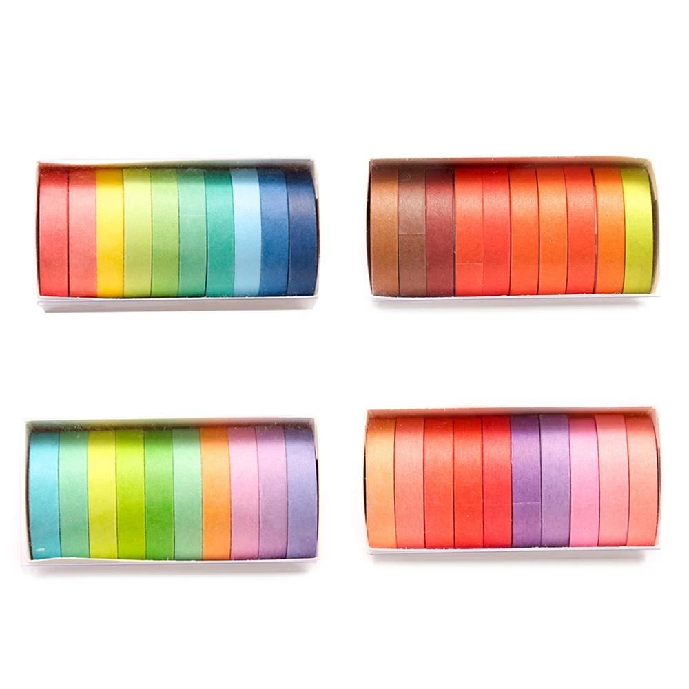 10 шт./упак. осень радуга маскировки васи лента Набор бумаги японские канцелярские