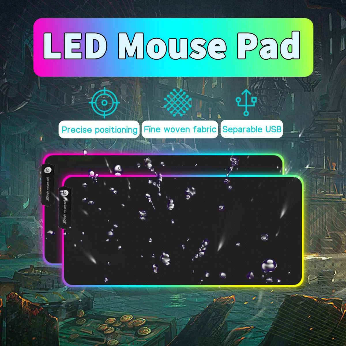 Большой RGB светодиодный игровой коврик для мыши геймерский коврик для мыши светодиодный освещение, подсветка Красочный USB светящийся нескользящий коврик для мыши