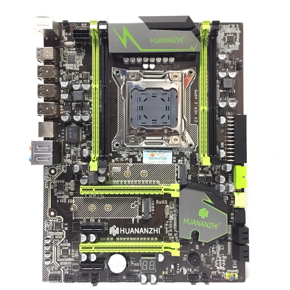 Материнская плата HUANANZHI golden V2.49 X79 LGA2011 ATX combos E5 1650 C2(4 шт x 4 Гб) 16 Гб 1600 МГц PCI-E NVME M.2 SSD USB3.0 SATA3