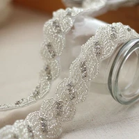 rhinestone applique crystal trim rhinestone beaded applique bridal accessories wedding dress sash belt headband