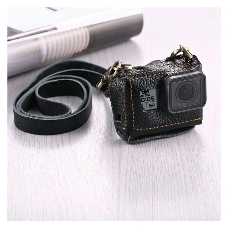 PULUZ Leather Housing Case Kit+ Neck Strap +52mm Lens For GoPro HERO6/5 Black | Электроника