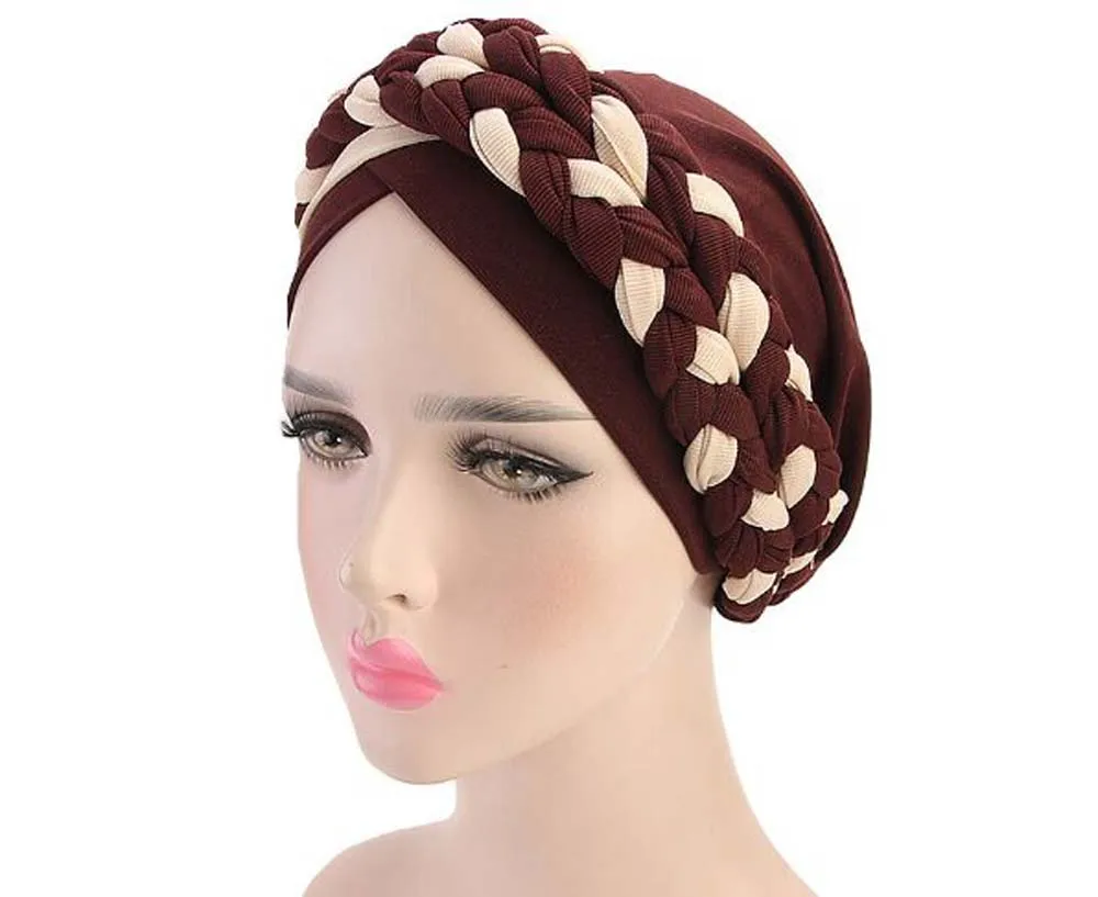 Богемный Национальный Твист коса Skullies Beanies весна осень бренд тюрбан шапки для женщин модная шапочка для химиотерапии