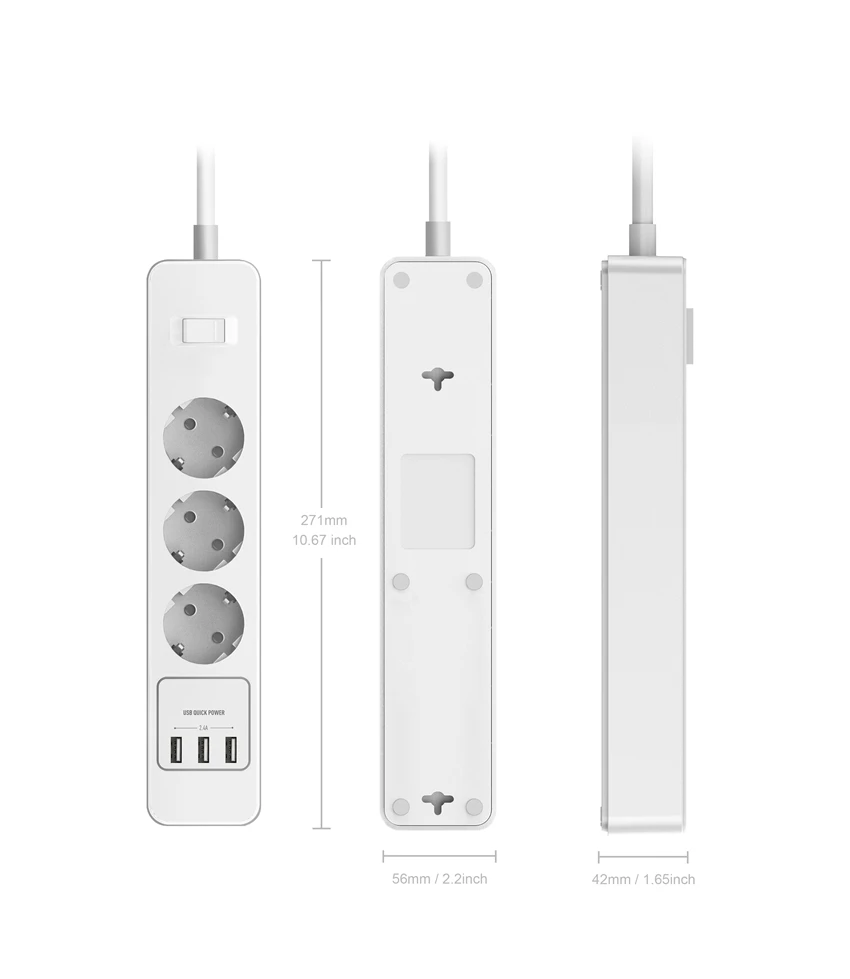 НСК Смарт USB Мощность розеток EU Plug перегрузка переключатель Стабилизатор