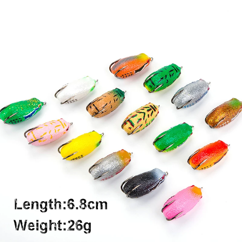 14 шт./лот приманка для рыбы в виде мягкой лягушки 6 8 см 26g искусственный мягкая