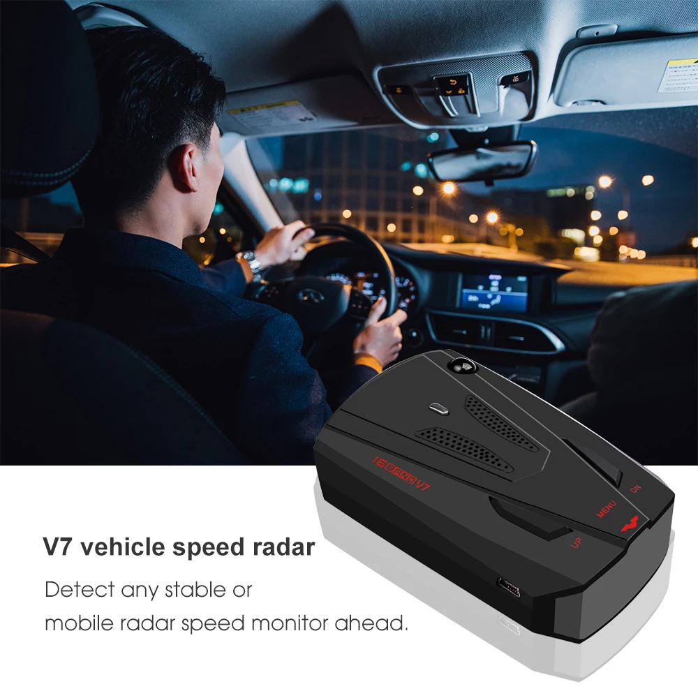 Автомобильный радар детектор V7 антирадар на 360 градусов голосовое