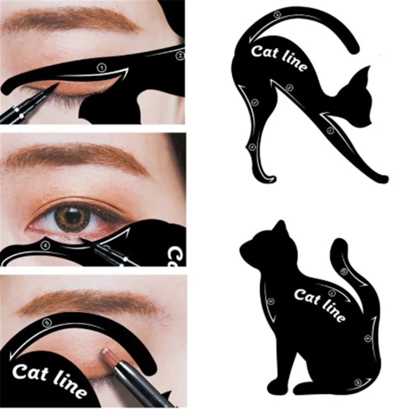2pc Eyeliner Stencil 1 шт. идеальный маскирующий крем для лица, корректирующий крем для контура глаз, жидкий корректирующий бронзатор, основа под макияж - Цвет: 2pc Eyeliner Stencil