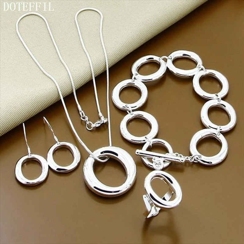 Комплект из колье браслета серег и кольца серебра 925 пробы|silver jewelry set|sterling silver